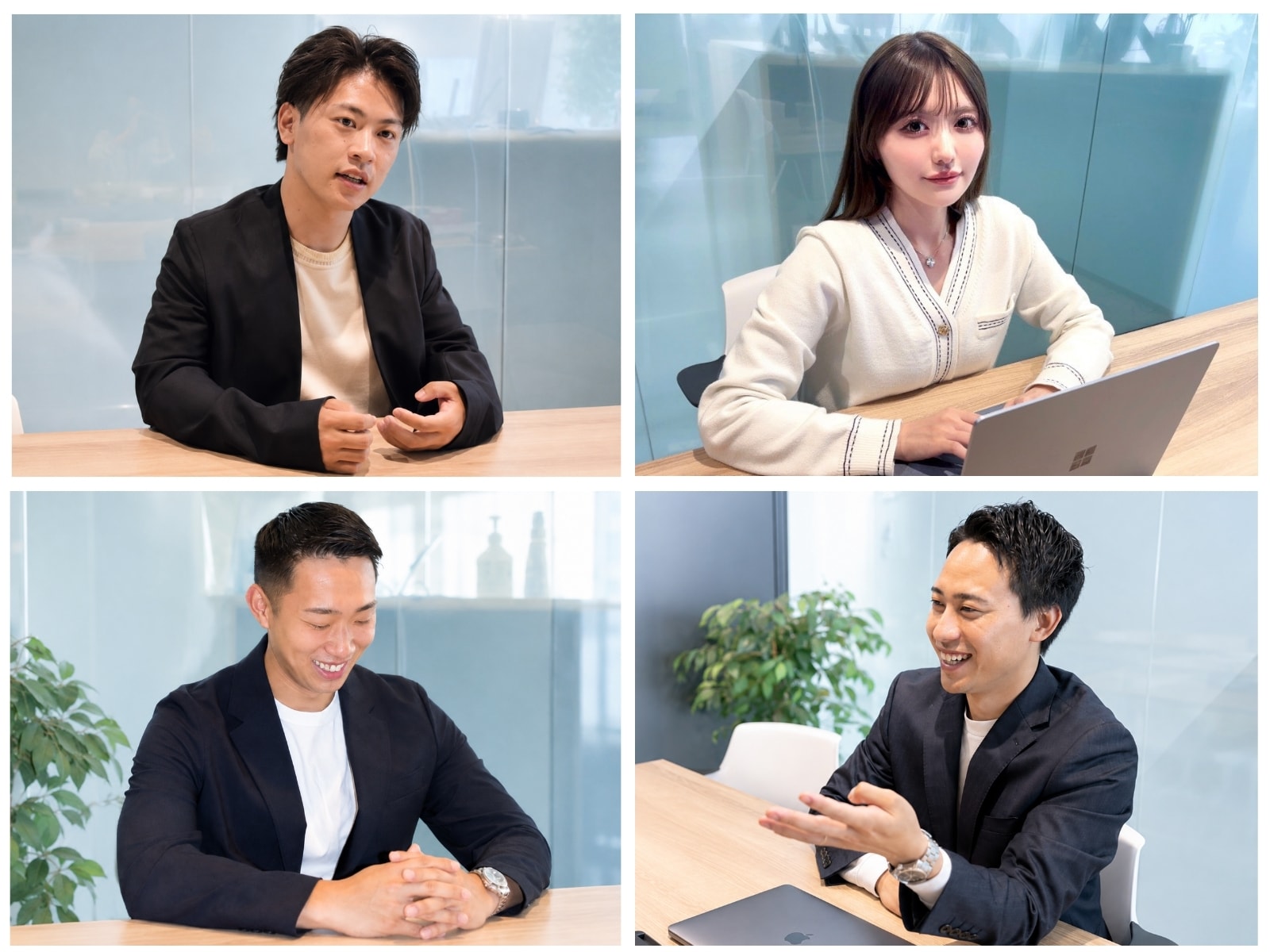 BE INTERNを運営する株式会社Be Ambitiousのメンバー4名が働く様子